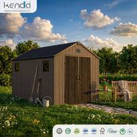 Abri de jardin Kenda APEX 8x12, abri de rangement en bois, couleur bois, maison de jardin et outils avec garage de jardin, facile à assembler, robuste