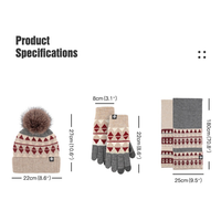 Ensemble d'accessoires d'hiver en acrylique en gros OEM ODM Nouveau design Gants tricotés Écharpe chaude en laine Bonnets à pois et nœuds Trois casquettes anti-froid