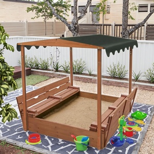Caja de Arena Plegable de Madera para Niños de 5 a 7 Años, con Techo Resistente a los Rayos UV, Material de Metal, Goma y EVA, Juguete Educativo para Interiores y Exteriores - Product Image 5