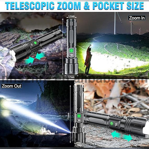 Torcia elettrica a LED di alta qualità con schermo di visualizzazione di potenza estremamente luminoso 5 modalità impermeabile con Zoom telescopico per campeggio all'aperto - Product Image 4