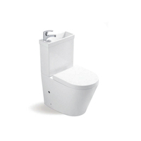 WC combiné deux-en-un en céramique à double chasse avec siphon en S et en P, pour salle de bain, de style européen