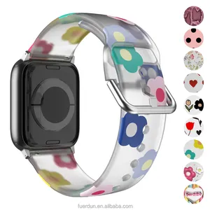 Cinturino per orologio intelligente in TPU con stampa trasparente per cinturino trasparente per orologio Apple per cinturini per orologi iWatch