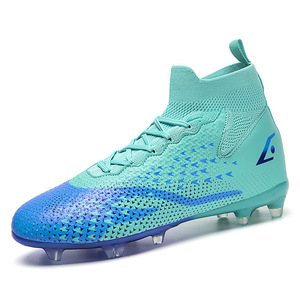Chaussures de football montantes noires et rouges pour hommes, crampons FG, vente en gros, chaussures de sport d'entraînement personnalisées - Product Image 5