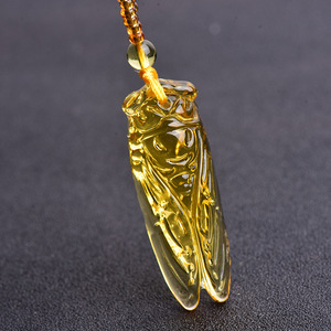 Pendentif Pixiu en citrine naturelle sculpté à la main, une pièce de monnaie, pour homme et femme, porte-bonheur, amulette en cristal jaune, collier, chaîne de pull, dropshipping - Product Image 6