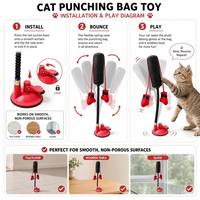 Meilleure Vente : Jouet de boxe vertical pour chat avec base à ventouse, jouet gant de boxe pour chat, divertissement autonome, anti-stress, fournitures pour animaux de compagnie