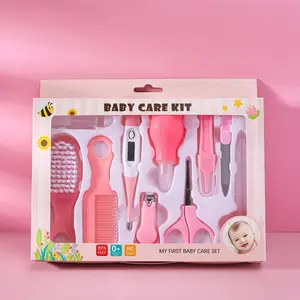 Safety Cleaning Care Tools Baby Nail Clippers Thermometer Toothbrush Comb Brush 10 Piece Set Gift Factory Wholesale