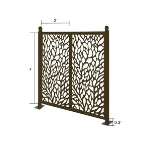 Dekorativer Garten neu Privatsphäre günstiger Stahlpfosten Metall-Lasergeschnittenes Aluminium-Wandpaneel Zaun-Zwischenfassaden Designs