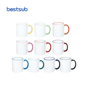 BestSub-tazas de café recubiertas de sublimación, producto en blanco personalizado, Color cerámica, foto, venta al por mayor, 11oz