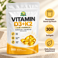 Fabricant de compléments alimentaires en marque blanche OEM, capsule de vitamine D3 K2 en gélule molle pour hommes - Améliore la densité osseuse, femmes enceintes