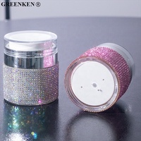 Flacon distributeur rechargeable de 50 ml décoré de strass pour dissolvant de vernis à ongles, idéal pour salon et voyage, boîte vide en plastique pour ongles