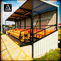 Tribune modulaire extérieure en conteneur intelligent, résistante aux intempéries, 20/40 pieds, sièges portables pour événements sportifs