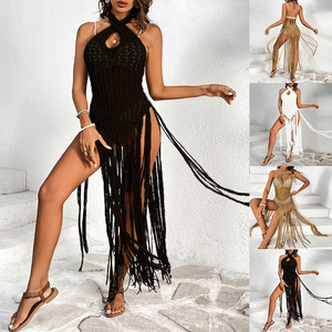 Costume da bagno sexy con scollo all'americana, copricostume a incrocio, gonna elegante con nappe, inserti in rete traspirante, 100% nylon, vestibilità aderente, per la spiaggia - Product Image 1