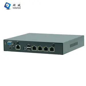 YENTEK R41EAZ 4 Lan alat firewall mini, PC Industri desktop tanpa kipas kecil dengan Intel Celeron J4125 2.0GHz 1 * RS232 2 * USB