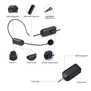2.4G <span class=keywords><strong>sans</strong></span> <span class=keywords><strong>fil</strong></span> Microphone <span class=keywords><strong>casque</strong></span> 98ft gamme récepteur <span class=keywords><strong>casque</strong></span> micro collier Clip 3 en 1 amplificateur de voix <span class=keywords><strong>casque</strong></span> Microphones - Product Image 3