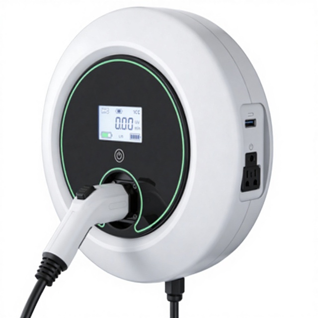 Electric Vehicle Charger 220V 7.4KW 32A Wall-Mounted EV Charging Station, Fast Charging, with Card and App Control
