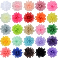 24 Farben Chiffon Blumen DIY 5cm künstliche dekorative handgemachte Chiffon Stoff Blume für Kleider Kleidung