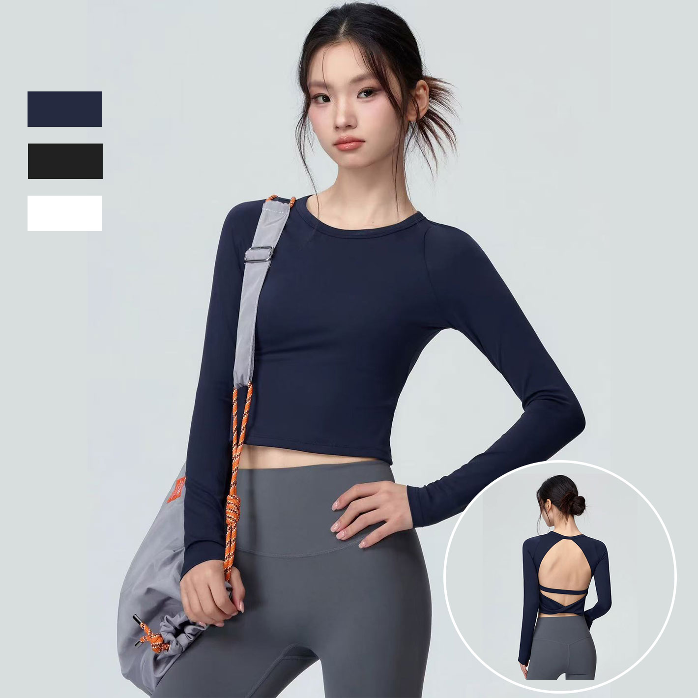 2026 Wholesale Recyclable Lightweight Yoga Tank Tops Workout Gym Fitness Plus Size Seamless Long Sleeve Breathable Four-Way