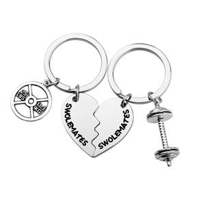 LLavero <span class=keywords><strong>de</strong></span> barra deportiva <span class=keywords><strong>de</strong></span> fuerza personalizado, pesas <span class=keywords><strong>de</strong></span> levantamiento <span class=keywords><strong>de</strong></span> pesas, mancuerna, peso, Fitness, gimnasio, llavero, regalo para parejas, compañeros <span class=keywords><strong>de</strong></span> swole - Product Image 1