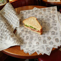 Papier ciré réutilisable anti-graisse avec logo personnalisé pour restaurants, sandwichs, hamburgers, emballage alimentaire