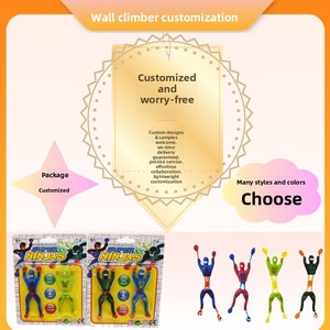 Giocattolo <span class=keywords><strong>Uomo</strong></span> <span class=keywords><strong>Ragno</strong></span> da Parete in Plastica Adesiva per Bambini - Antistress con Acrobazie sul Muro - Product Image 2