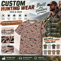 Vêtements de sport et de chasse pour hommes, légers, avec logo personnalisé, imprimé camouflage canard, pour la pêche et la chasse, T-shirts en gros