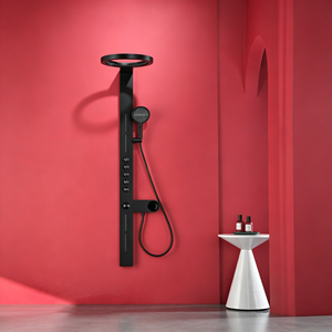Colonne de <span class=keywords><strong>douche</strong></span> murale avec pommeau de <span class=keywords><strong>douche</strong></span> électrique, mitigeur eau chaude et froide, robinet de <span class=keywords><strong>douche</strong></span> <span class=keywords><strong>en</strong></span> laiton et <span class=keywords><strong>douche</strong></span> de plafond à effet pluie - Product Image 5