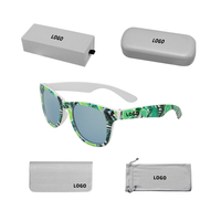 Lunettes de soleil promotionnelles à imprimé floral pour hommes Anti-UV Square Trendy Shades Lunettes de soleil pour donner