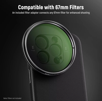 Étui de téléphone NEEWER avec monture d'objectif fileté 17 mm, noir, avec adaptateur de filtre 67 mm pour iPhone 16 Pro, création vidéo et photo sur téléphone portable