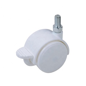 Weißer Kunststoff Twin Castor Wheel Bürostuhl Caster Swivel Feature OEM Unterstützte Möbel rollen - Product Image 1