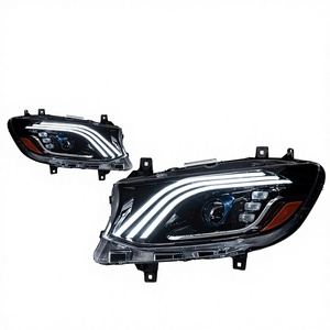ชุดไฟหน้า Mercedes-Benz Sprinter 12V สไตล์ <span class=keywords><strong>Maybach</strong></span> LED แบบสองเลนส์ พร้อมไฟเดย์ไลท์แบบสามชั้น 55W - Product Image 1