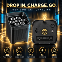 Projecteur LED professionnel IP65 à piles pour la location, 7x20W RGBALC, éclairage d'événements sans fil DMX