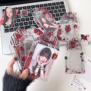 Nouvel Arrivage – Porte-cartes PVC Gothique Fleur de 3 Pouces, Étui Transparent pour Photocards K-Pop, Housse pour Carte de Transport, Breloque Mignonne pour Sac - Product Image 1