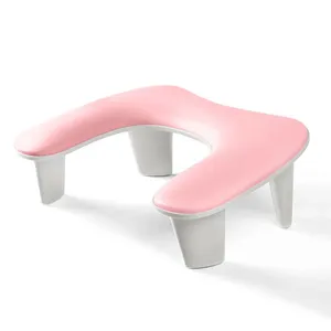 Cojín de reposabrazos para uñas de mesa con forma de U y logotipo personalizado, cojín de diseño rosa para decoración de uñas, reposabrazos, almohada de mano para dos manos