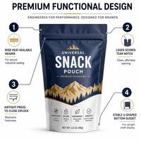 Pure AL folie stand-up pouch, vochtbestendig, herbruikbaar, 30g/50g/100g voor noten, gedroogd fruit, snacks, dierenvoer, export