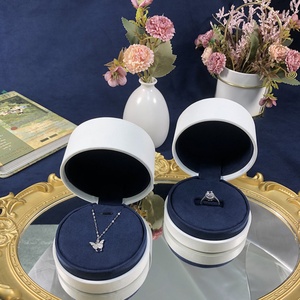Luxury Biodegradable Cylinder Round Boxes Jewelry Packaging <b>Rings</b> Necklaces Gift Custom Round Jewelry Packaging for Jewelry - Product Image 1