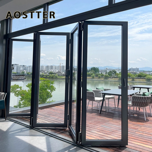 Puerta Plegable <span class=keywords><strong>de</strong></span> Aluminio AOSTTER NFRC <span class=keywords><strong>con</strong></span> <span class=keywords><strong>Rotura</strong></span> <span class=keywords><strong>de</strong></span> <span class=keywords><strong>Puente</strong></span> Térmico, Doble Acristalamiento, Vidrio Templado, Puerta Exterior Plegable y Corredera para Patio - Product Image 2