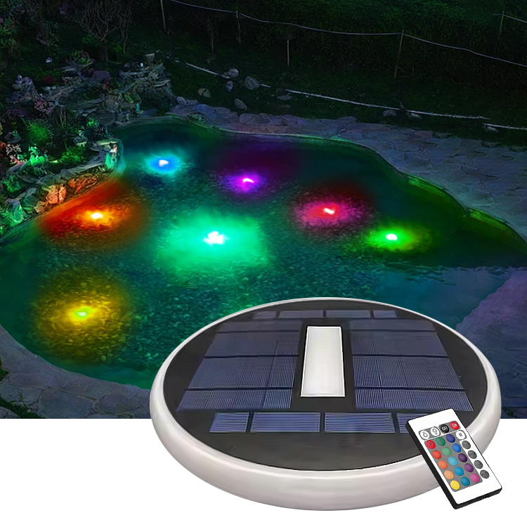 Professional RGBW Solar Pool Light IP68 Waterproof with Remote Control for Outdoor Fountain Landscape Project Light