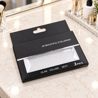 Boîte en papier personnalisée pour faux cils, emballage de luxe avec fenêtre transparente, vente en gros