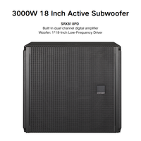 SRX818PD Système Audio Professionnel 3000W Subwoofer Actif 18 Pouces avec Amplificateur Numérique Double Canal, Conception en Bois, Idéal pour Utilisation en Extérieur sur Scène