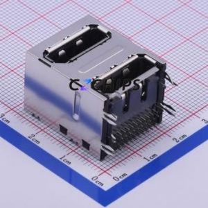 3VD11203-DPA1-4H DisplayPort (DP) Connector Bent Lead Through Hole Connector - Product Image 2