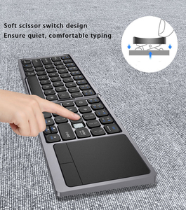 Nouveau clavier portable sans fil BT ultra-fin pliable avec pavé tactile rechargeable pour téléphone portable et tablette - Product Image 5