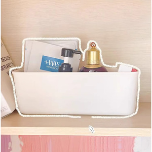Desktop Storage Box Rectangular White No Lid For Phone Case Stationery Cosmetics Organizer Multi Functional Desk Basket - Product Image 2