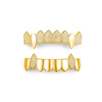 Ensemble d'accessoires Hip Hop en Argent Sterling 925 avec Capuchon Dentaire en Moissanite, Style Street Rap, Pointes de Vampire, Cercle Huit Cœurs et Flèches