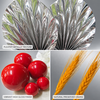 16-teiliges Rot-Silber Metallic Tortendekorations-Set 14-teiliges Palmblatt- und Getreideblumenball-Set für Hochzeit und Geburtstagsfeier
