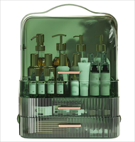 Organisateur de maquillage de bureau transparent en acrylique avec plusieurs compartiments pour le stockage du rouge à lèvres et des cosmétiques