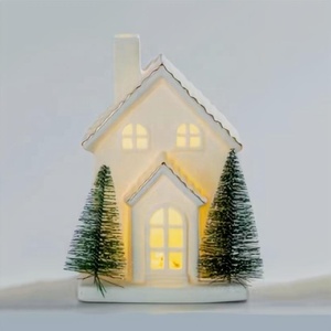Fast Delivery <strong>Lowes</strong> White Porcelain <strong>Village</strong> House Led Lighted <strong>Christmas</strong> Ceramic Houses - Product Image 5