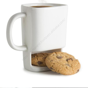 Venta al por mayor de tazas de cerámica P647 para galletas, café, leche, postres, tazas de té con almacenamiento en la base - Product Image 1