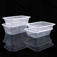 Conteneur alimentaire en plastique jetable en gros - Boîte bento rectangulaire de 500 ml avec couvercle, sans BPA, recyclable, design moderne multifonctionnel