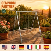 [En stock] Perchoir d'entraînement en bois pour oiseaux avec cadre en métal en forme de A et balançoire pour perroquets