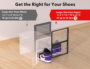 Large Stackable Clear Plastic <b>Shoe</b> Storage Box for Women Men <b>Foldable</b> Sneaker Container Holder Organizer Bin Entryway <b>Shoe</b> <b>Rack</b> - Product Image 2